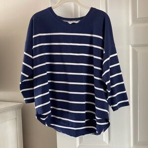 Vineyard Vines Casual Navy and White Striped Top